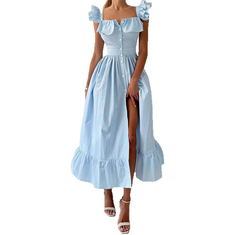 Sleeves Ruffled Dress Fresh Sweet Style Dresses