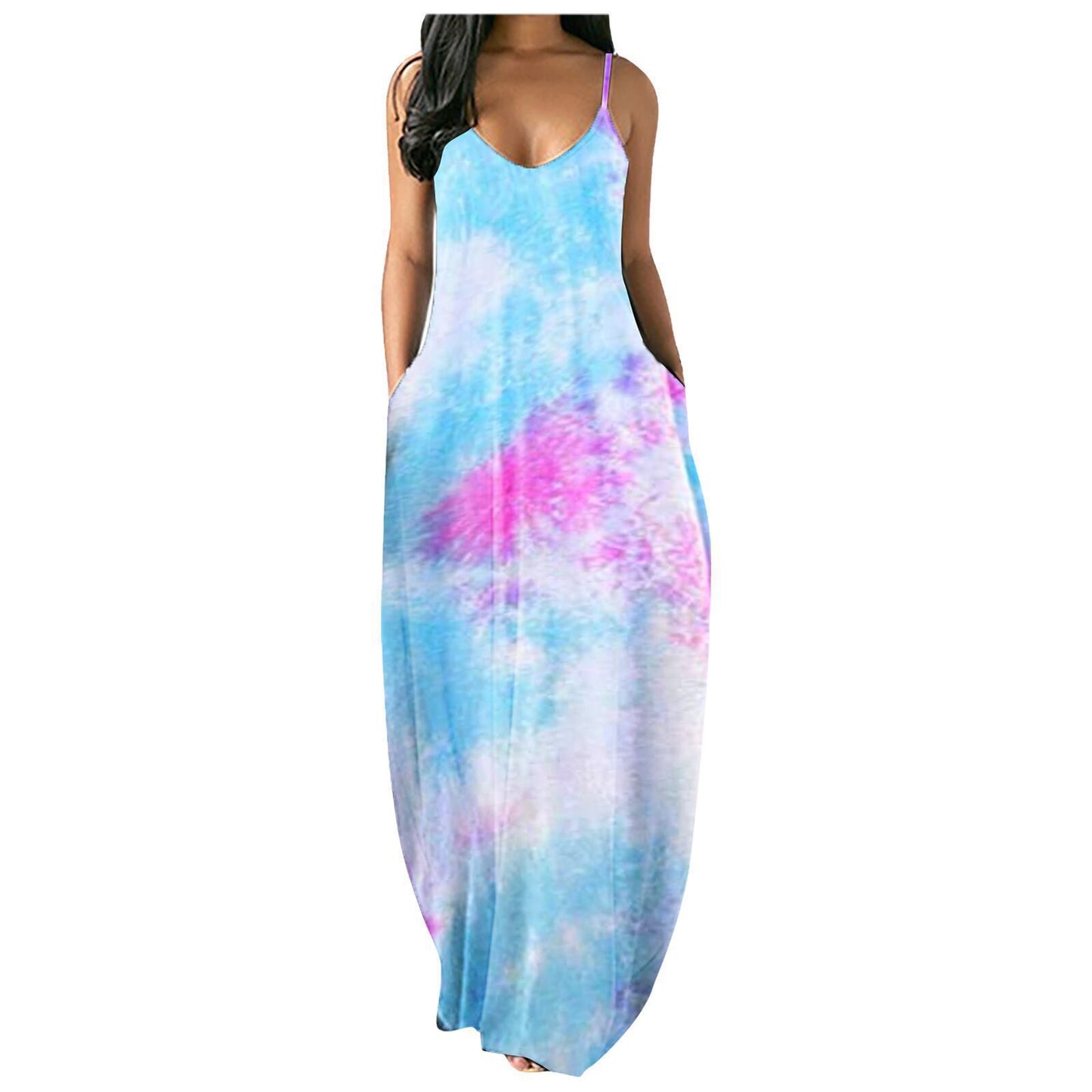 Durable Women's Printed Strap Loose Long Dress