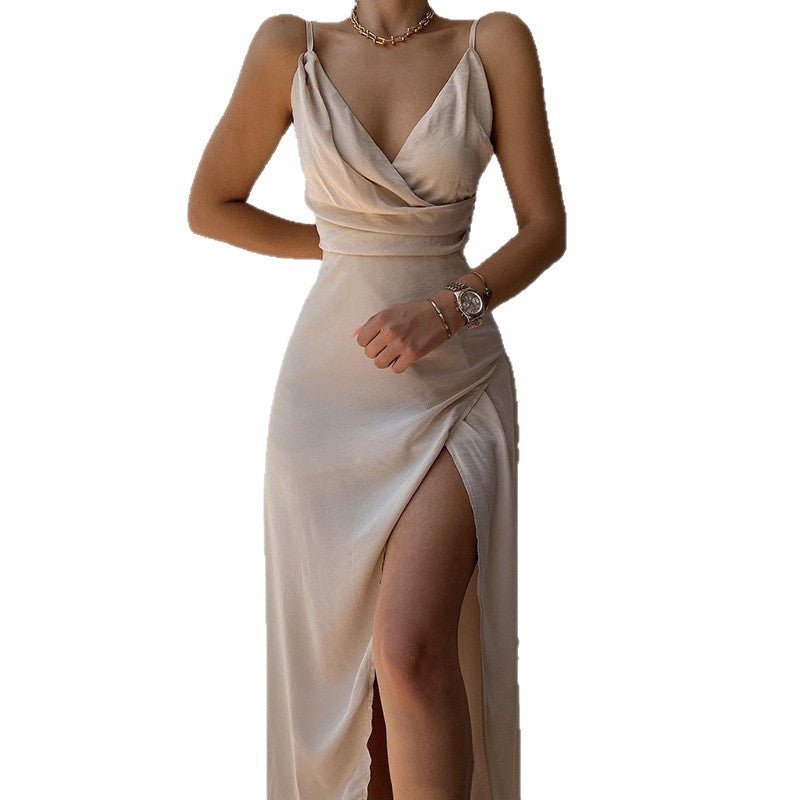 Women's Summer Sexy Strap Slit Fashionable Slim Clothing