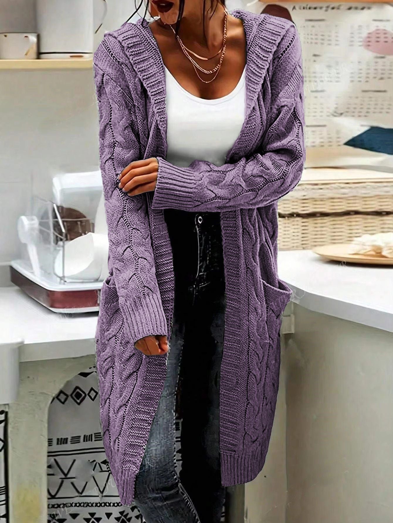 Durable Popular Women's Hooded Twist Pocket Women's Sweater