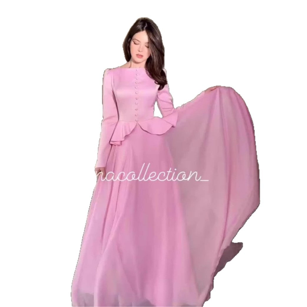 Women's Summer Simple Elegant Graceful Long Sleeve Dresses