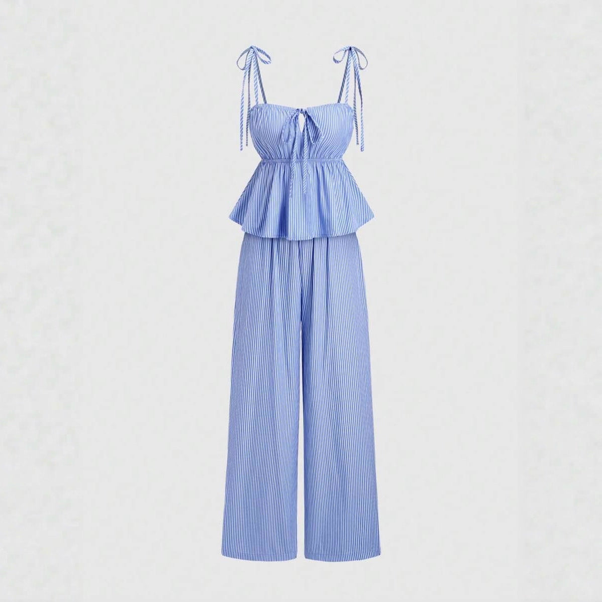Women's Wide Leg With Vertical Stripes Summer Thin High Waist Loose Pants