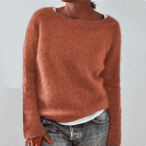 Women's Solid Color Static Basic Style Sweater