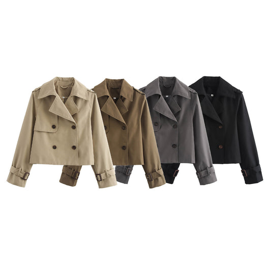 Women's Fashion Lapel Double Breasted Trench Coats