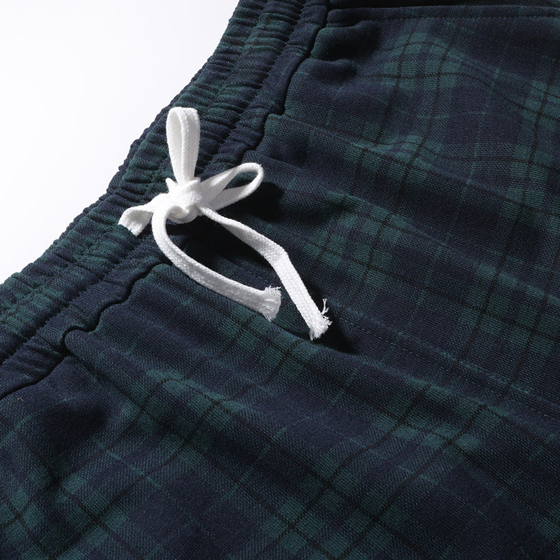 Women's Waist Strap Pairs Plaid National Fashion Pants