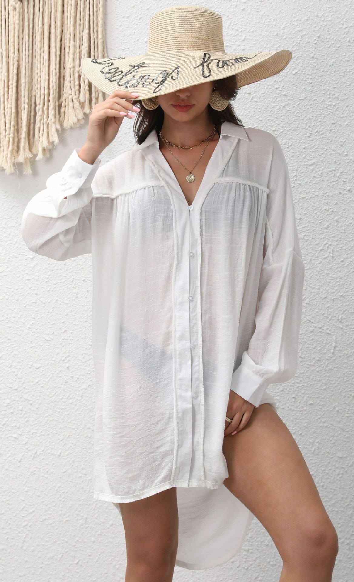 Women's Summer Solid Color Long Sleeve Shirt Blouses