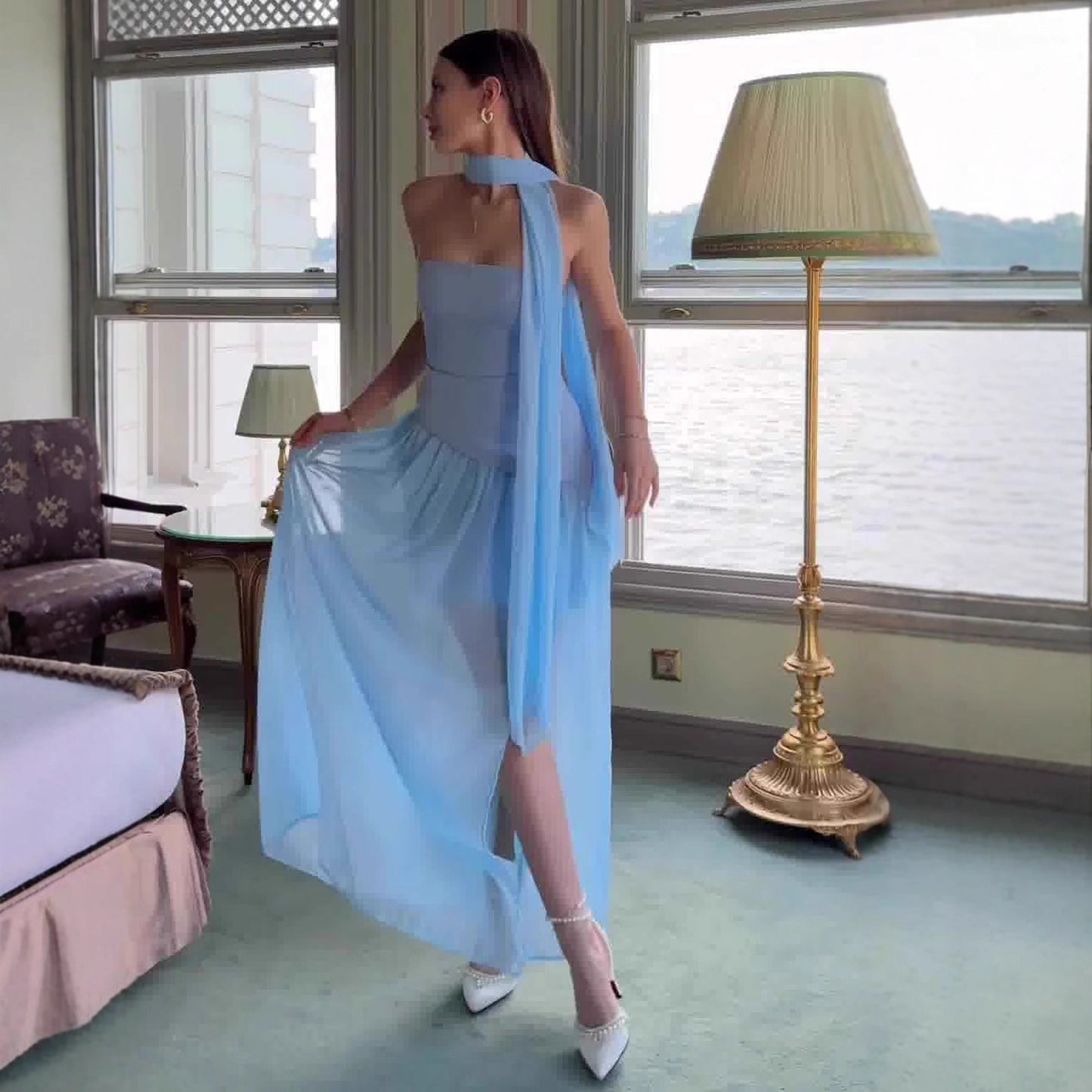 Women's Summer Fashion Elegant Graceful Sleeveless Dress Dresses