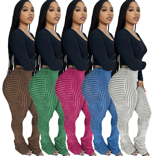 Women's Plush Texture Breathable Large Stretch Fashion Pants