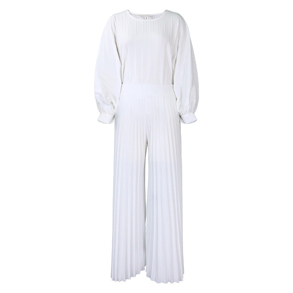 Women's Summer Loose Large Shirt Wide Leg Fashion Casual Suit