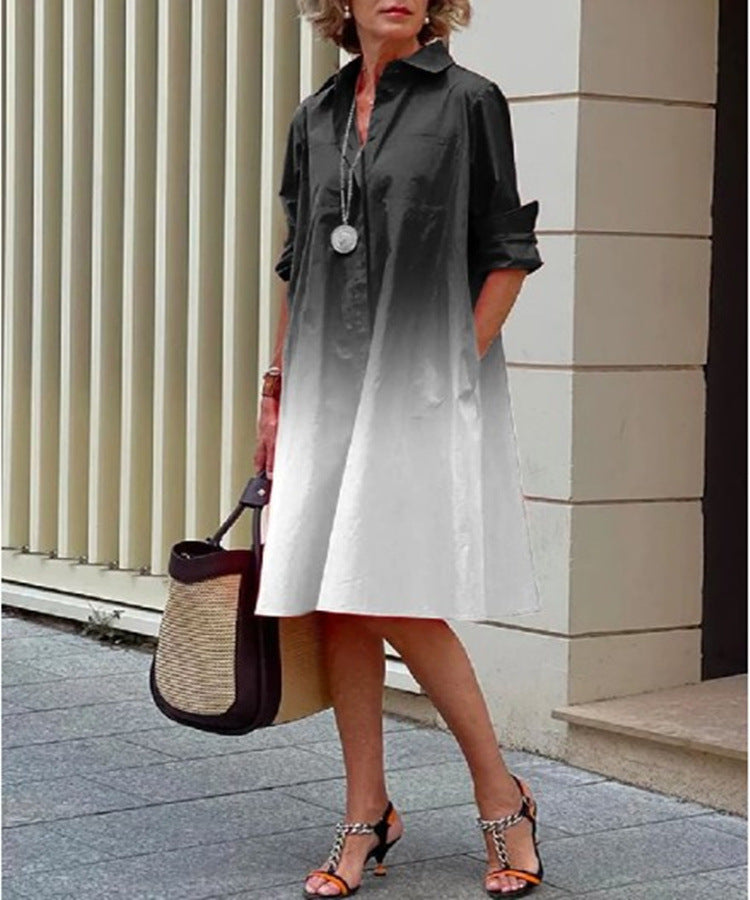 Women's Patchwork Contrast Color Casual Elegant Dress
