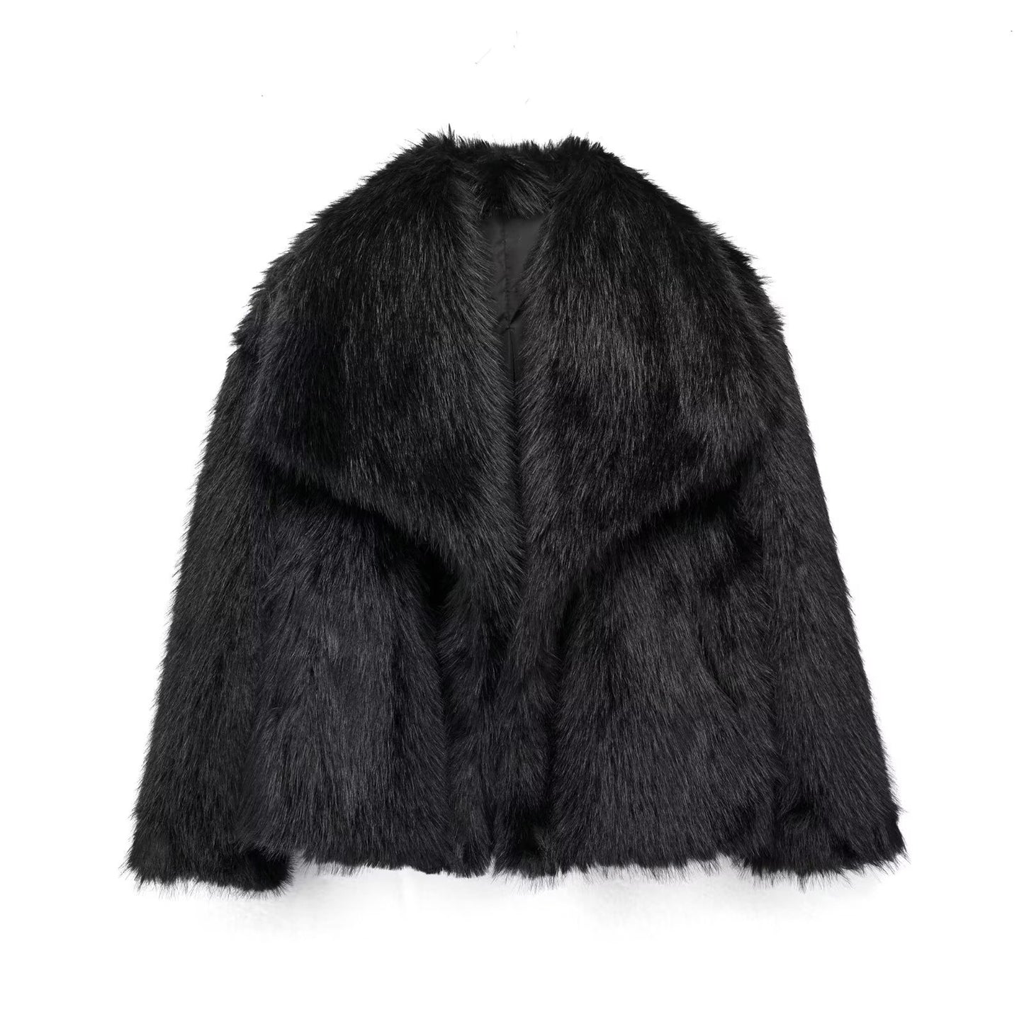 Women's Winter Street Fashion Artificial Fur Effect Coats