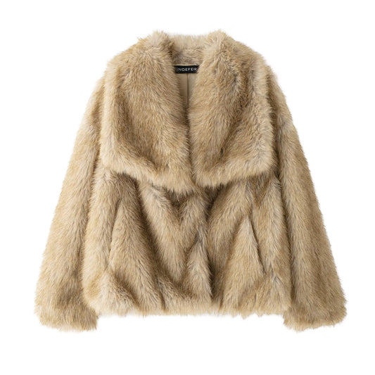 Women's Winter Street Fashion Artificial Fur Effect Coats