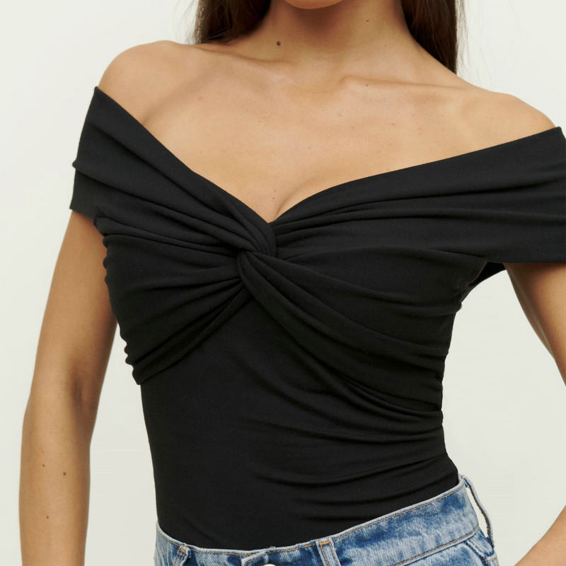 Women's Summer Solid Color Knitted Sexy Hot Blouses