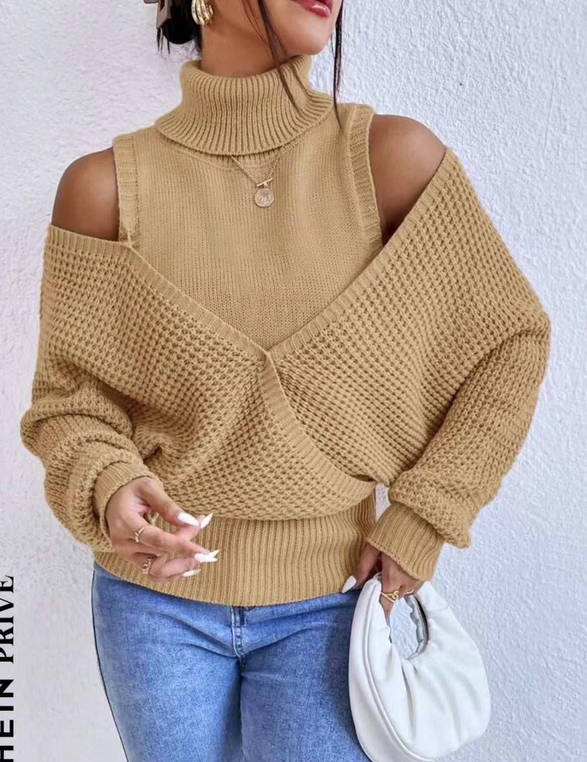 Women's Gentle High-grade Solid Color Knitted Design Long Sweater