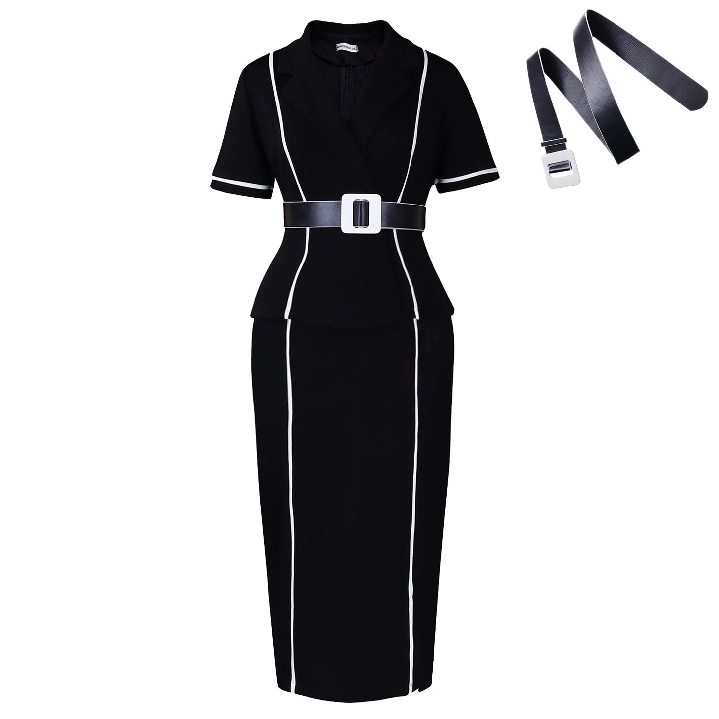 Women's Fashion Sleeve Collar High Waist Ruffles Suits