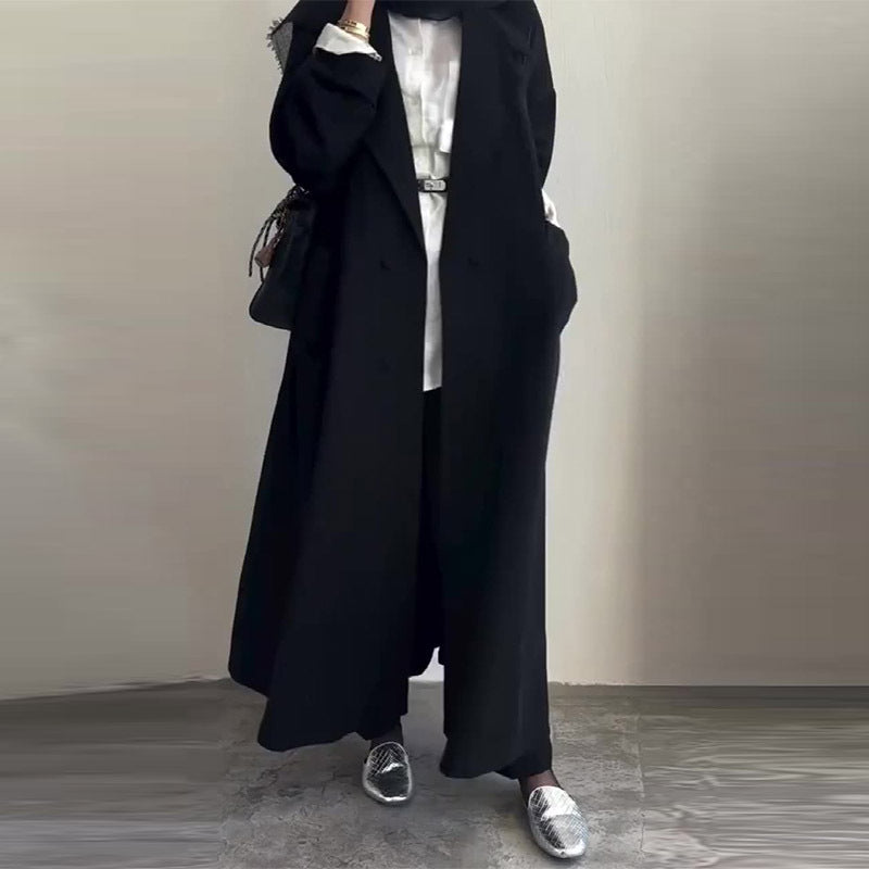 Innovative Autumn Mid-length Hepburn Style Woolen Coats