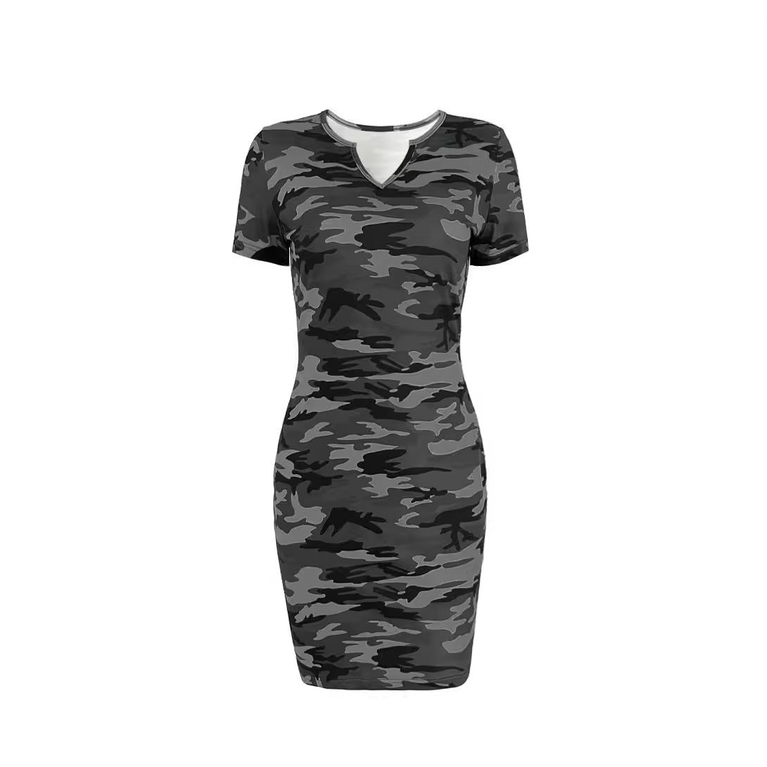 Summer Fashion Casual Camouflage Sleeve Slim Shorts