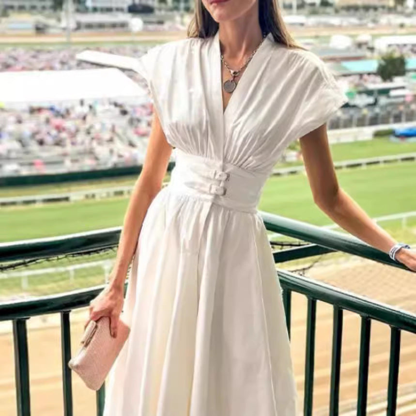 Women's Long Dress Retro Spaghetti Straps Elegant Fashion Dresses