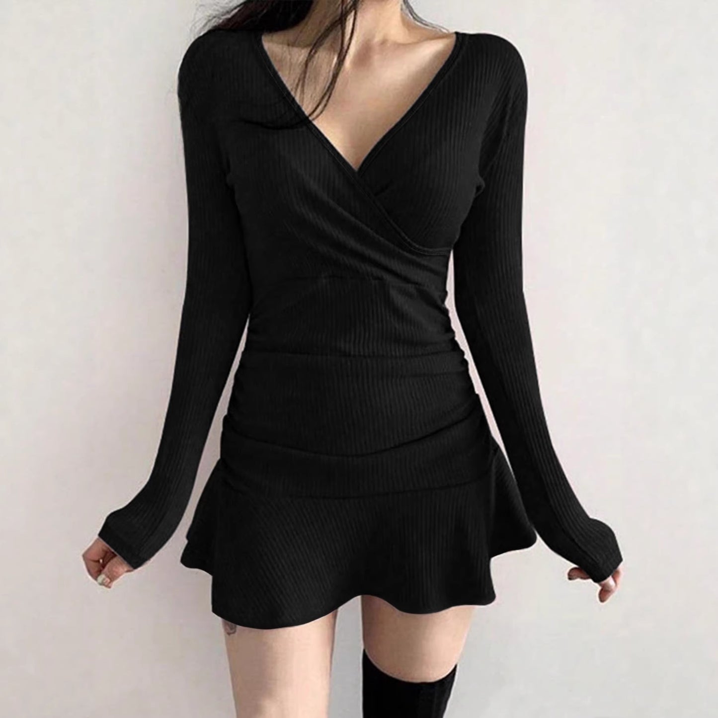 Women's High-grade Hip Solid Color Elegant Inner Dress