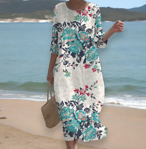 Women's Summer Long Printed Casual Fashion Ladies Dresses