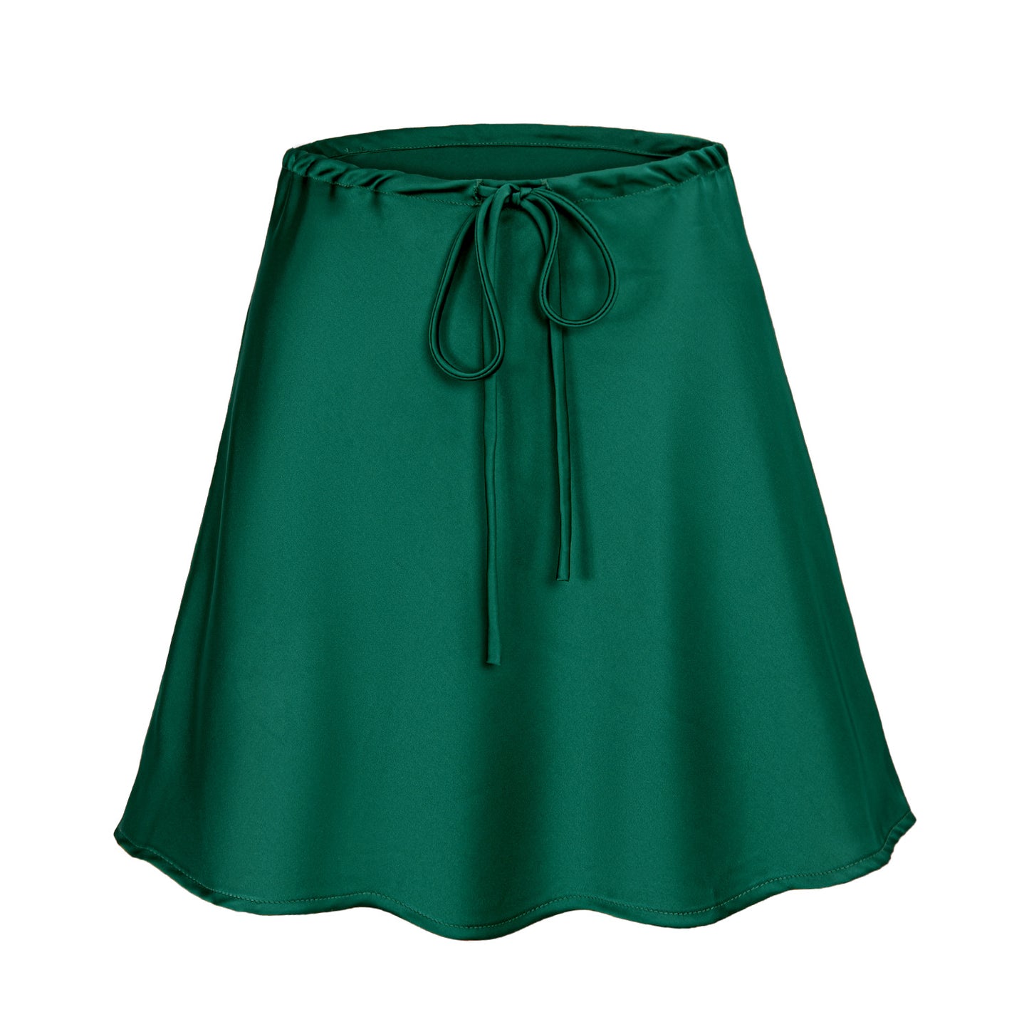 Women's Satin Drawstring Lace Casual Summer Solid Skirts