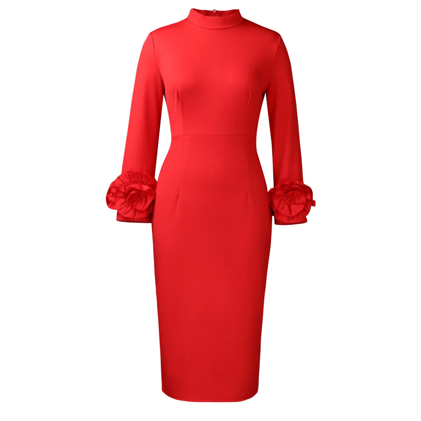 Half Turtleneck Elegant Slim Fit Ol Long Sleeve Dress