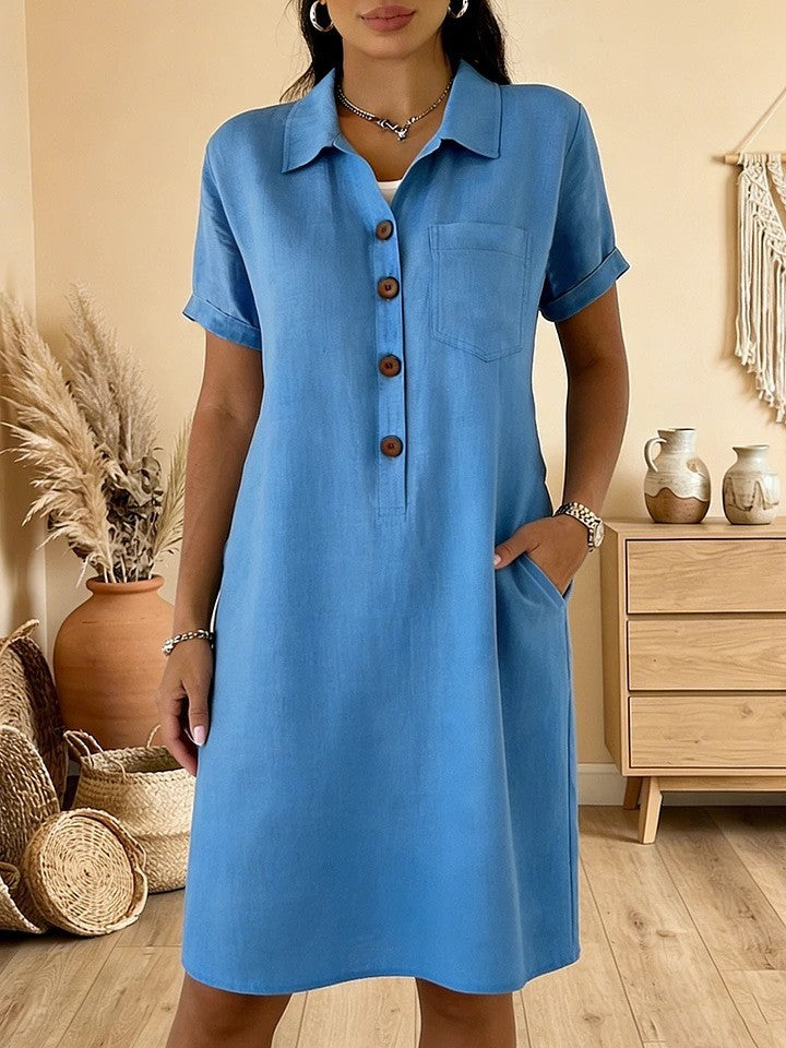 Women's Summer Comfort Casual Pocket Cotton Dress