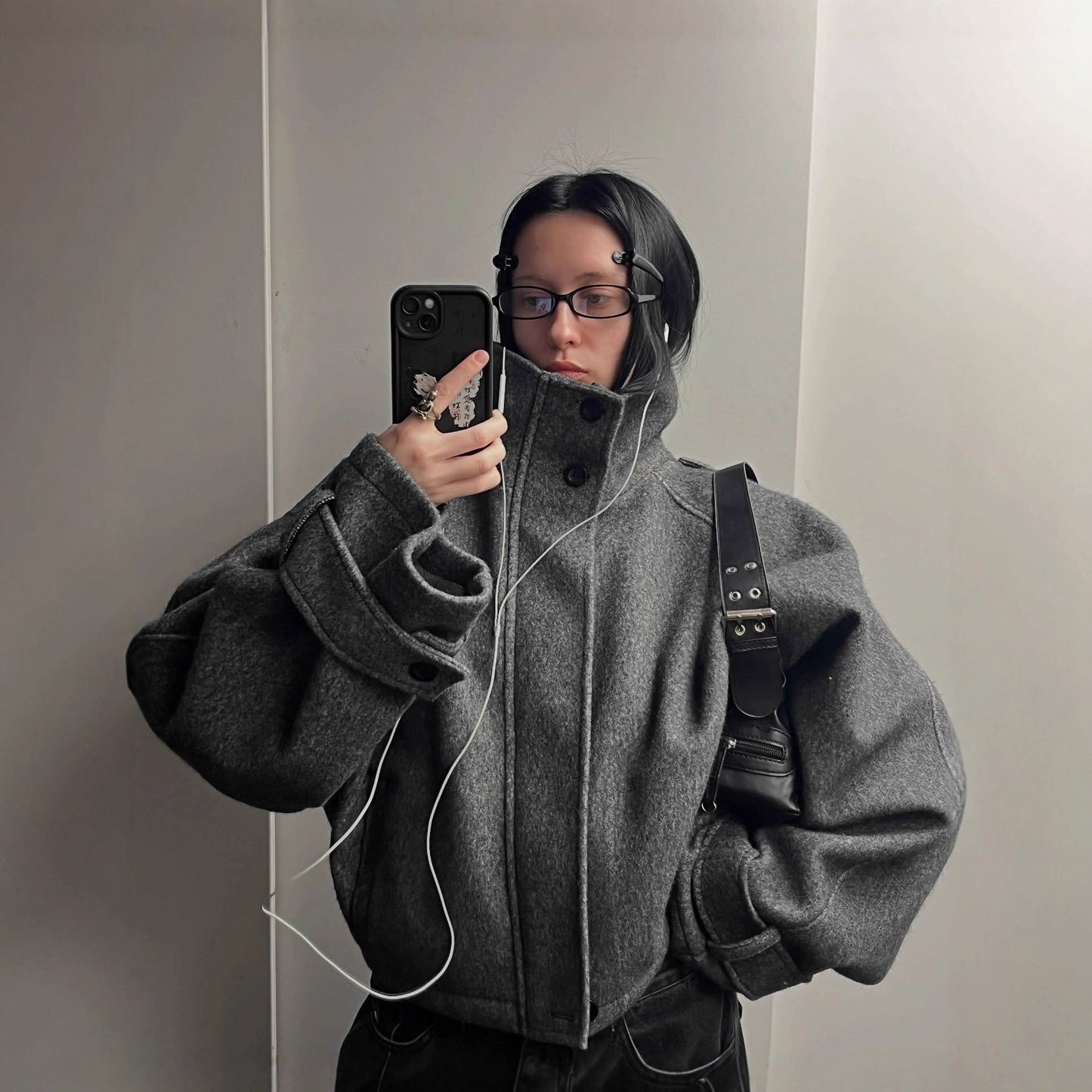 Autumn Korean Style Loose Versatile Stand Coats