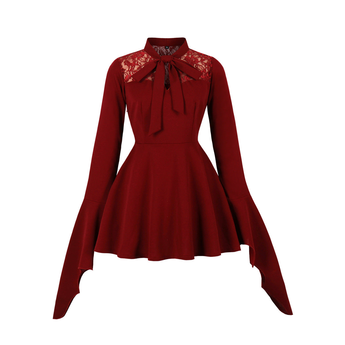 Women's Style Lace Stitching Sweet Big Bowknot Dresses