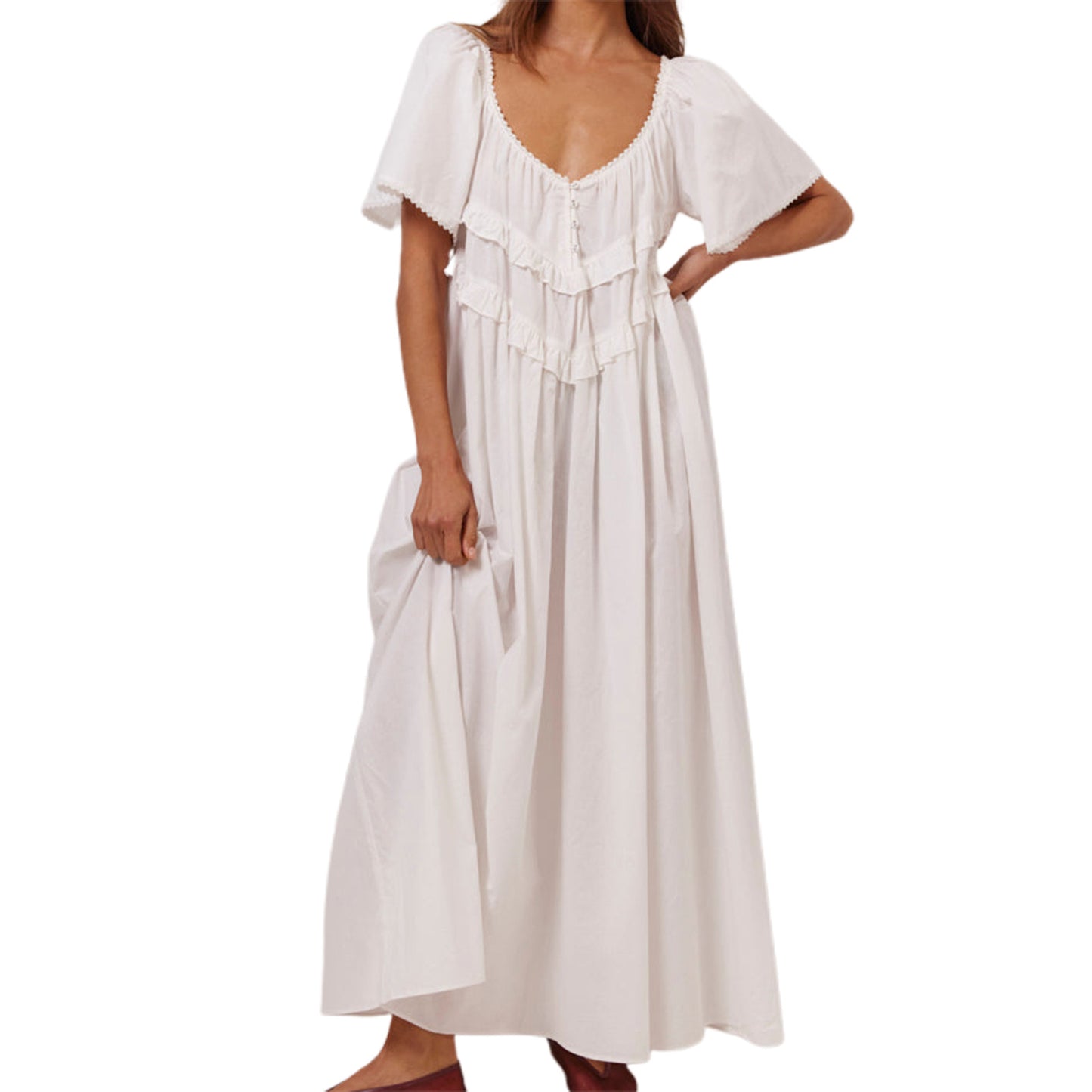 Striped Spaghetti Straps Backless Large Swing Fresh Dress