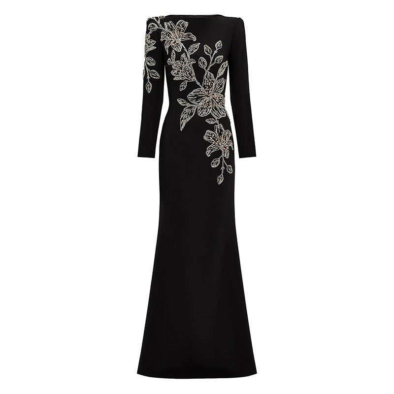 Fashion For Dinner Formal Embroidered Beads Diamond Dress