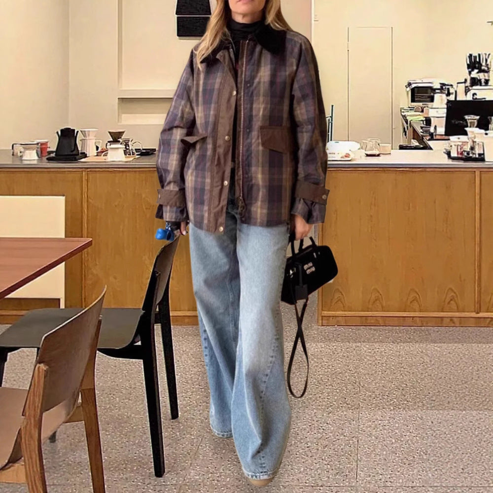 Fur Collar Long Sleeve Lapel Zipper Coats