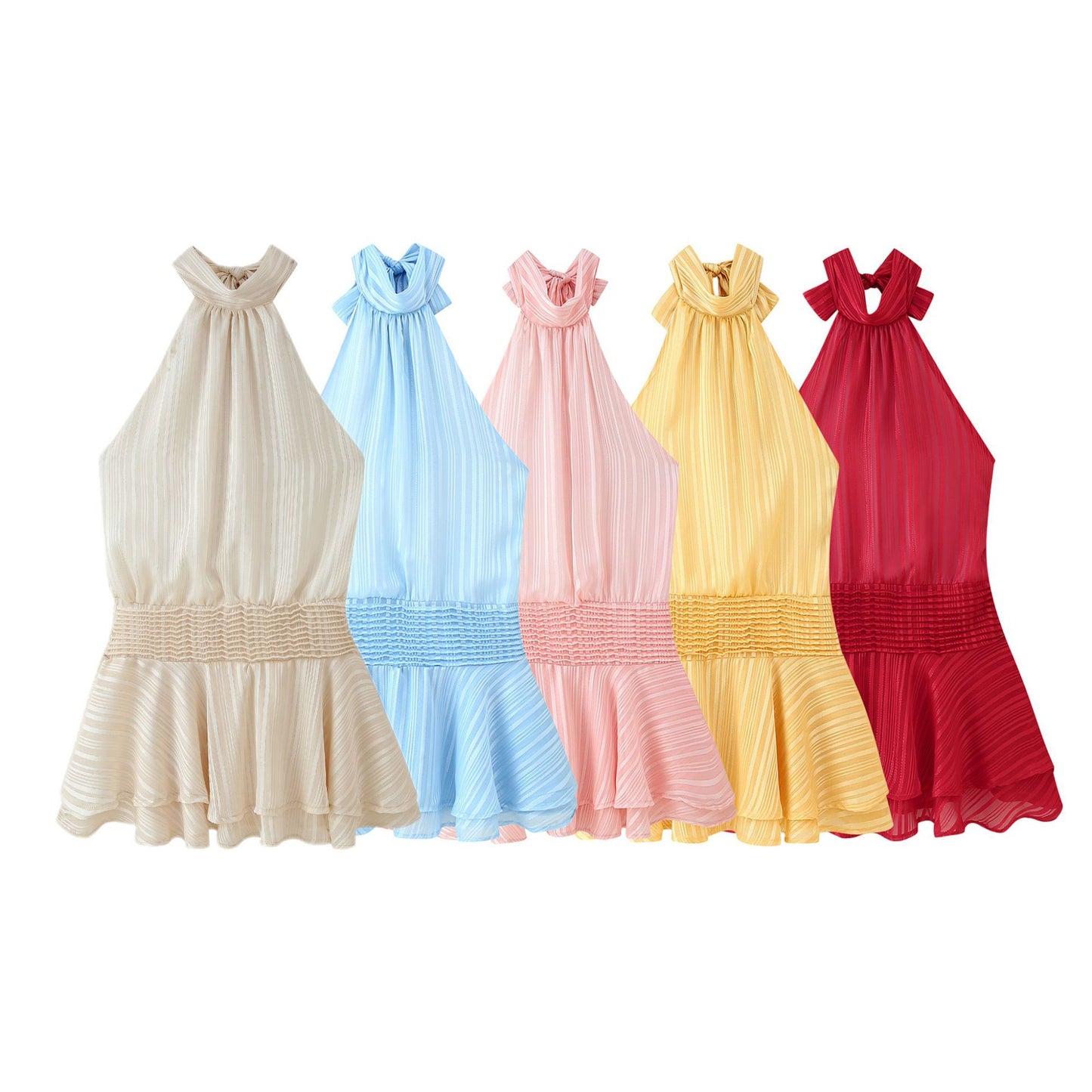 Women's Graceful Fashionable Halter Satin Dress Dresses