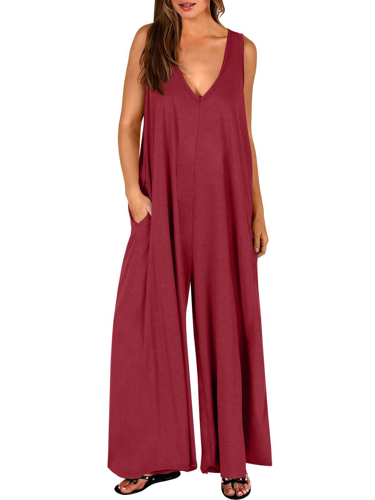 Women's Summer Fresh Casual Pocket Thin Jumpsuits