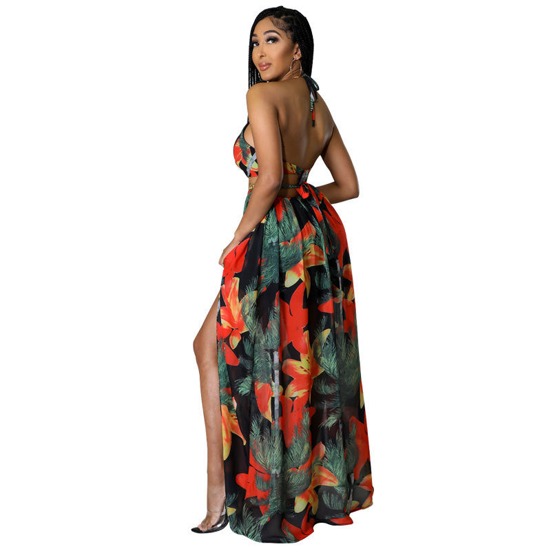 Women's Floral Dress Large Slightly Fat Mid-length Dresses