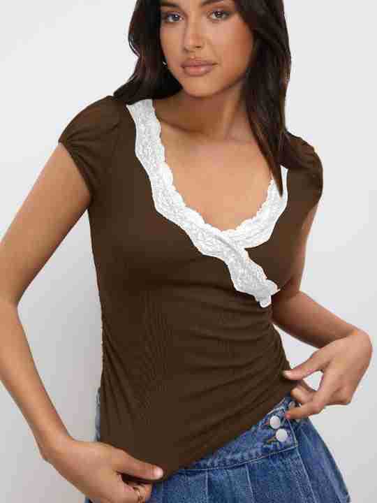 Women's Contrast Color Short-sleeved T-shirt Summer Hot Tops