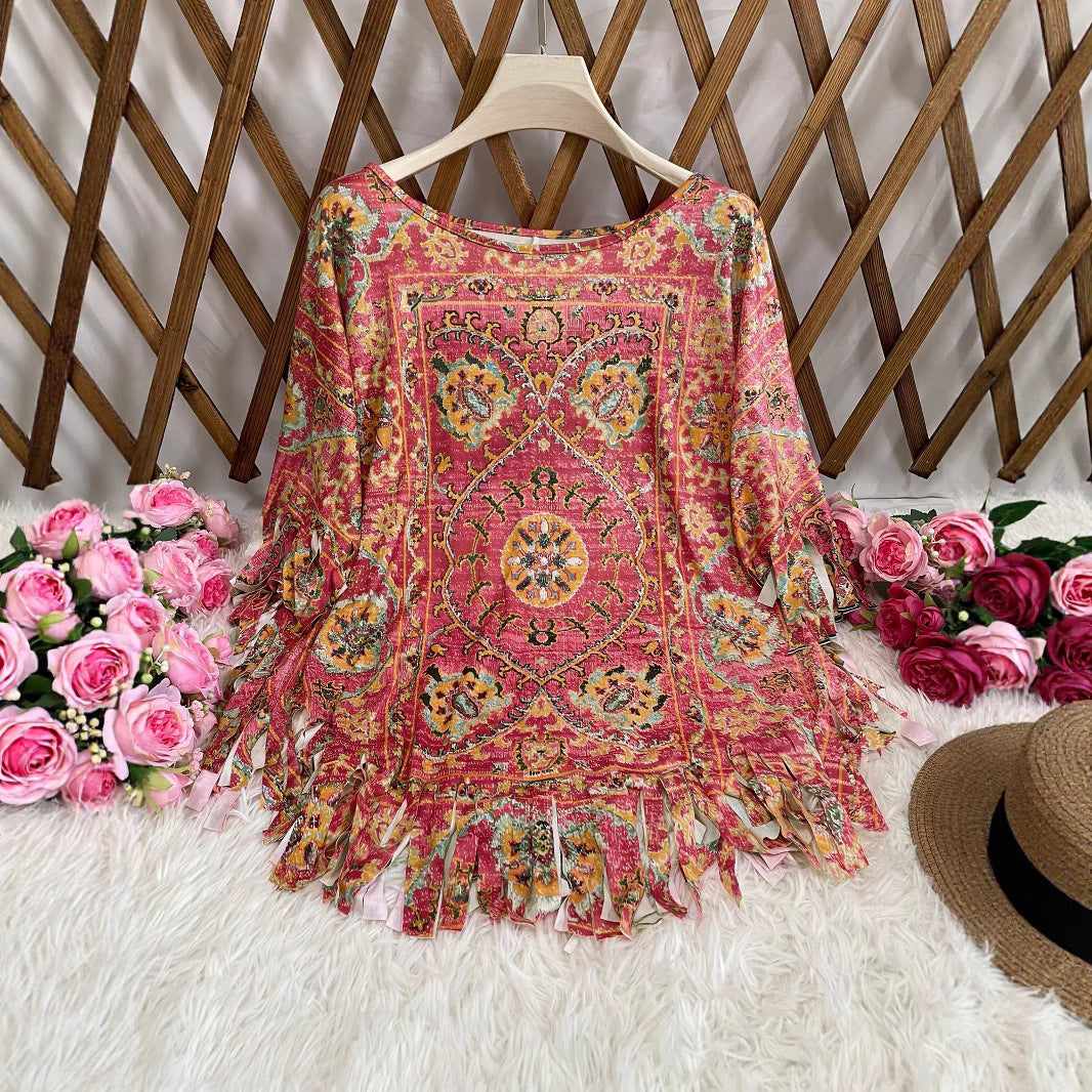 Stylish Women's Summer Ethnic Print Casual Dress