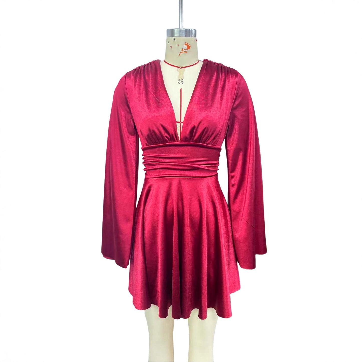 Women's Party Elegant Solid Color Long Sleeve Dress