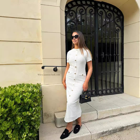 French Retro Slim Fit Slimming Knitted Dresses