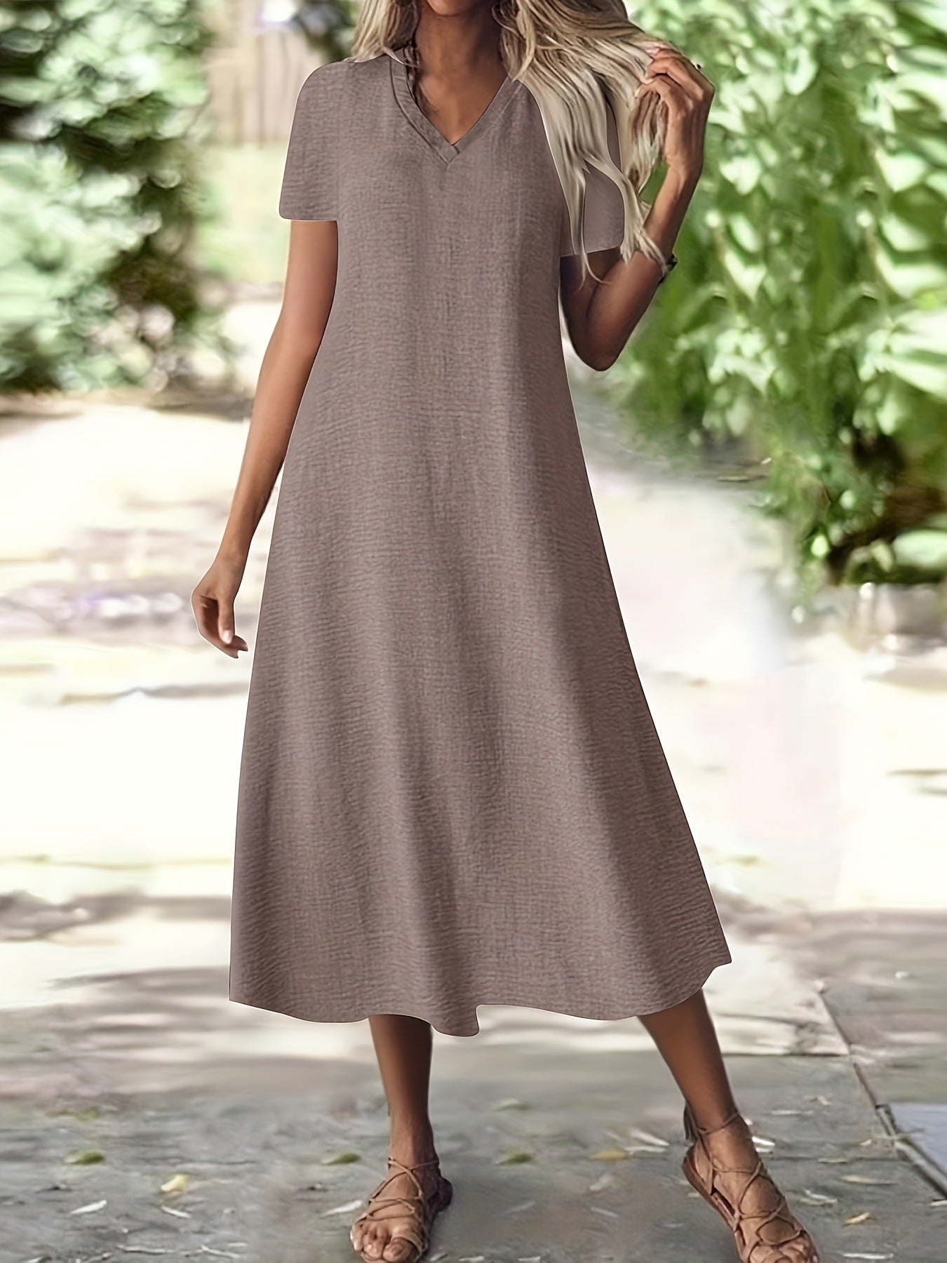 Summer Back Zipper Sleeve Cotton Linen Solid Color Shorts