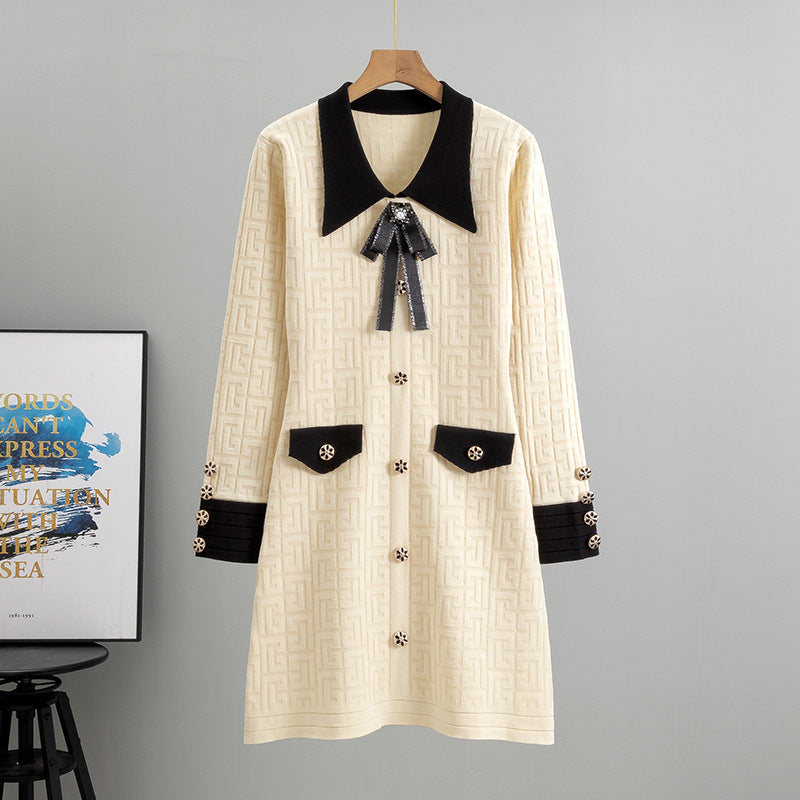 Lady Like Woman Style Long Sleeve Classic Dress