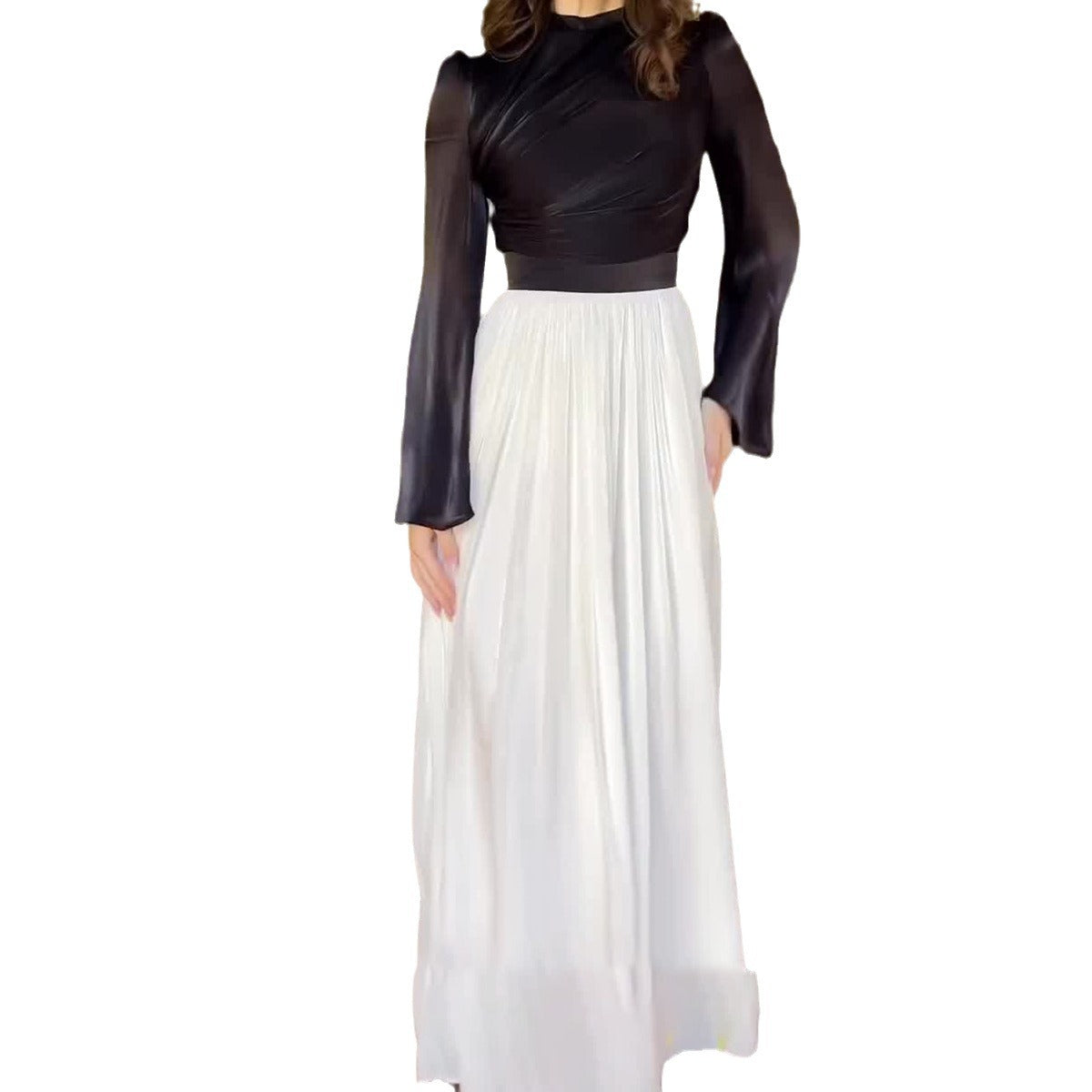 Women's Slimming Sense Of Design Stitching Mercerized Dresses