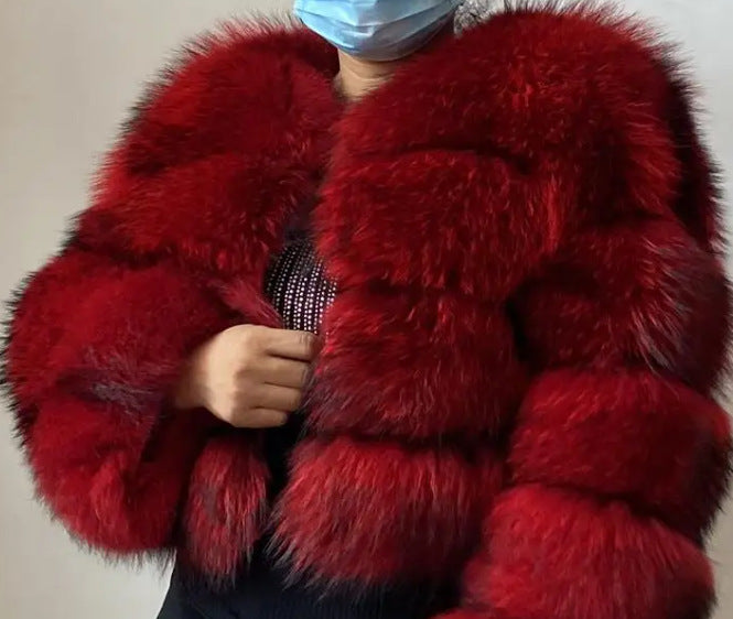 Women's Beautiful Winter Fur Imitation Stitching Coats