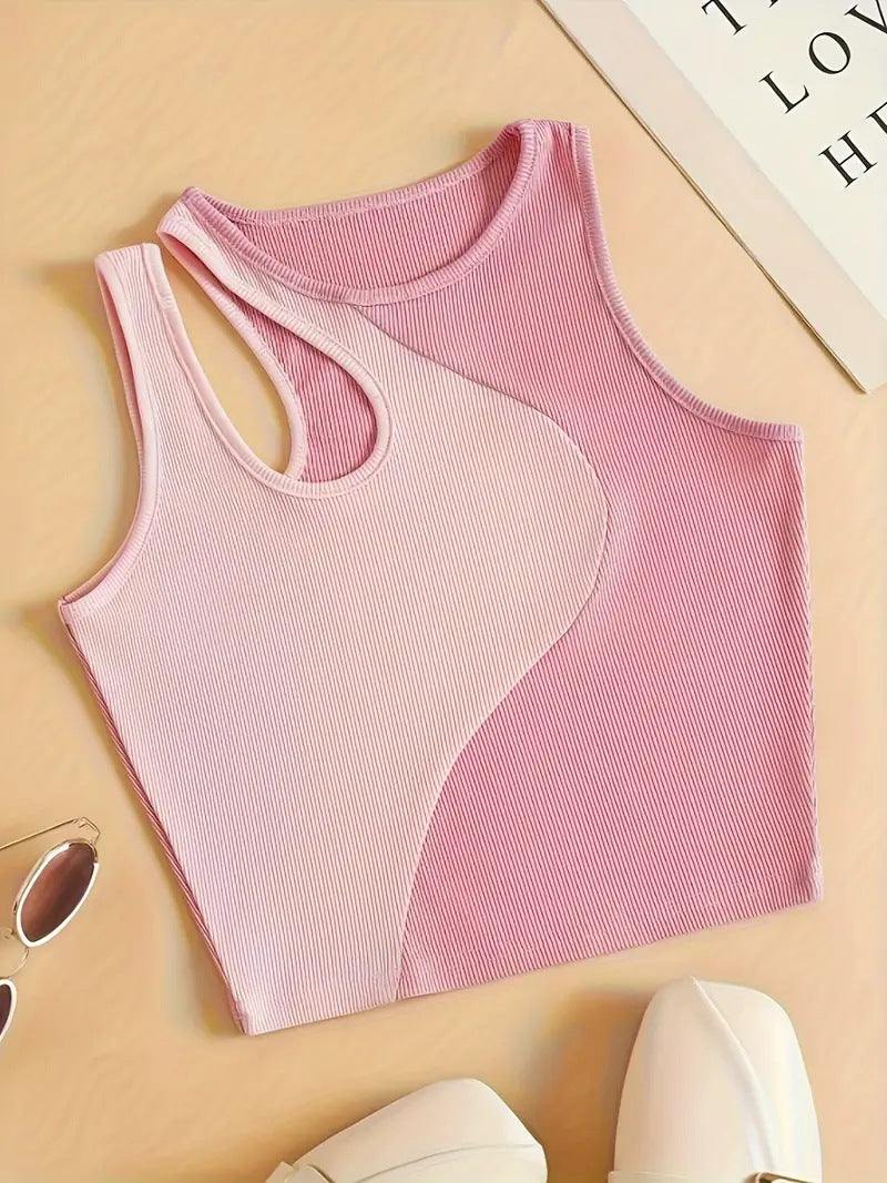Women's Summer Slim Irregular Breast Enhancement Printing Tops