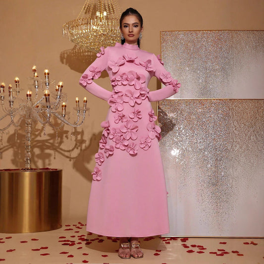 Women's Elegant Dress Autumn Stand-up Collar Tie Dresses