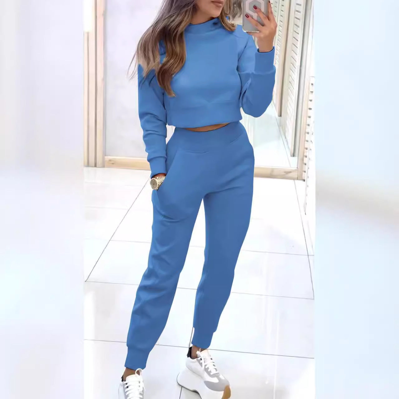High Collar Slim Fit Long Sleeves Suits