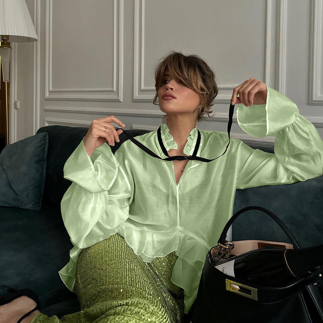 Women's Fashion Sexy Summer Bell Sleeve Design Blouses