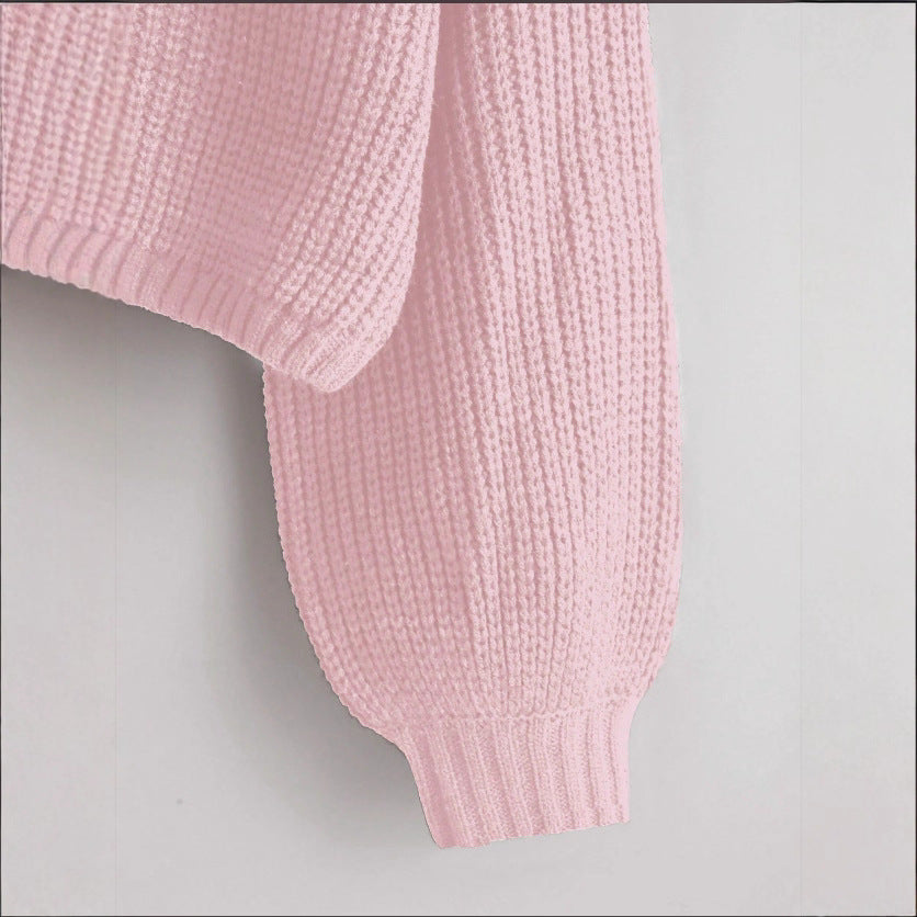 Women's Sleeve Thickened Round Neck Loose Lazy Style Sweaters