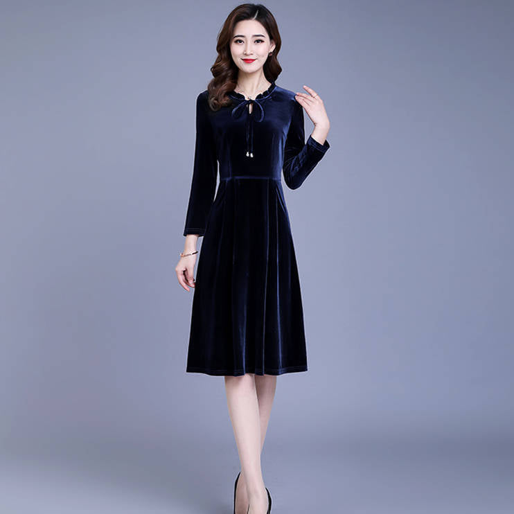 Spring Large Loose Slimming Retro Temperament A- Dress