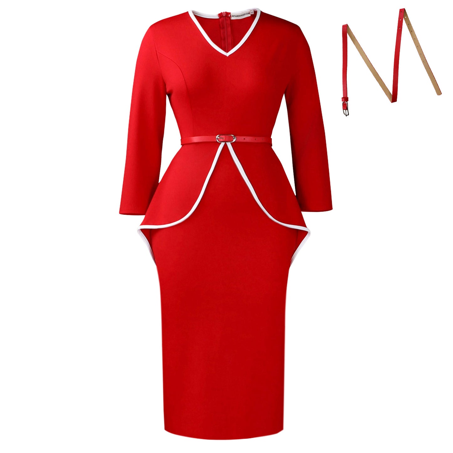 Women's Winter Professional Ruffled Long-sleeved Elegant Pencil Dress